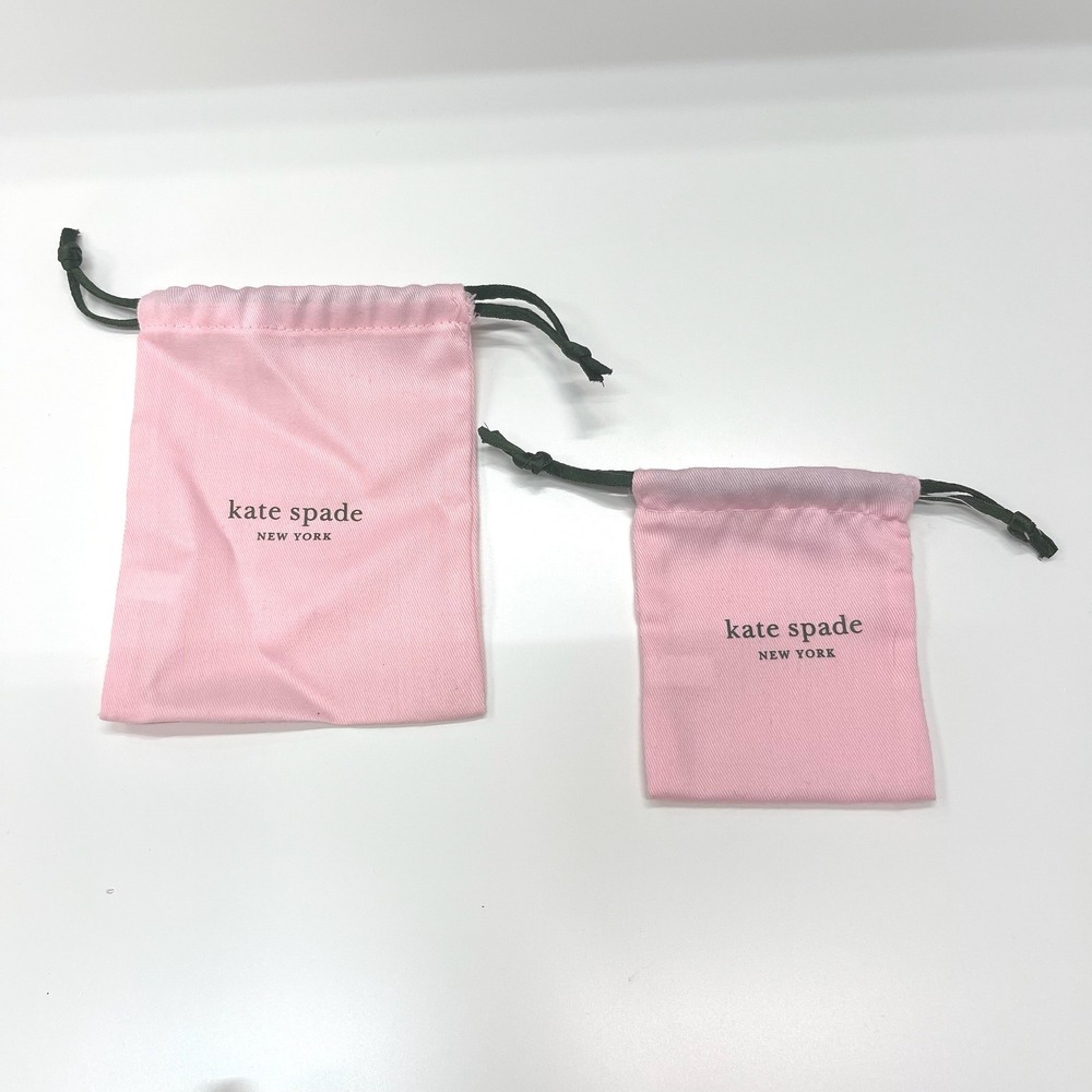 Kate Spade New York Pink Jewelry Dust Bag Pouch Set of 2 Drawstring Small Large